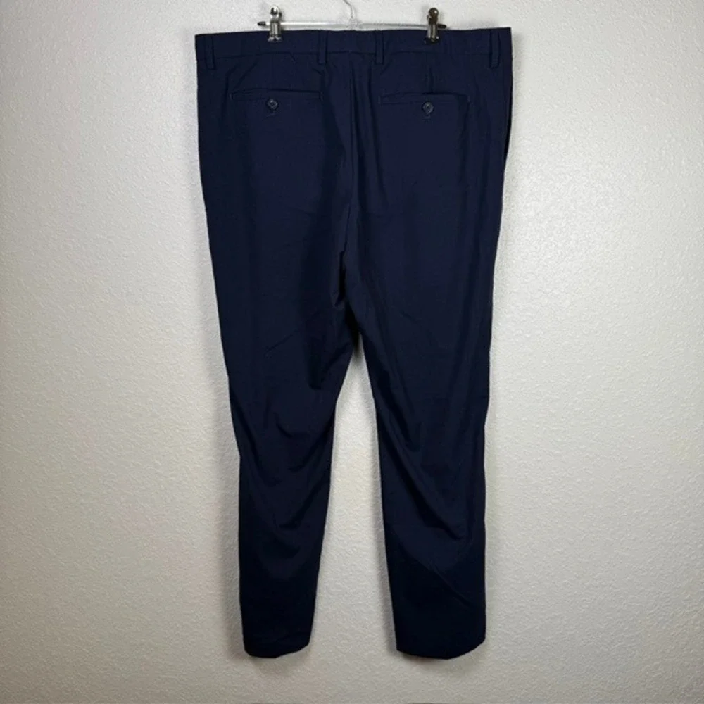 Banana Republic Slim Fit Dress Pants (Micro-Check Pattern) Navy Blue 36x32